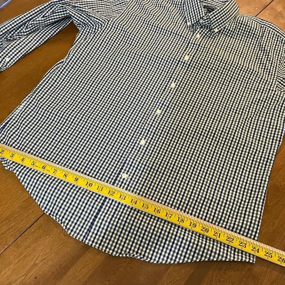 Land’s End Men's Black‎ Plaid Button Down Long Sleeve Shirt Top Sz 17-33 - Picture 4 of 9